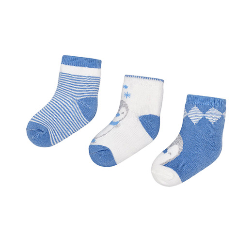 3 пары бело-голубых носков от бренда Mayoral