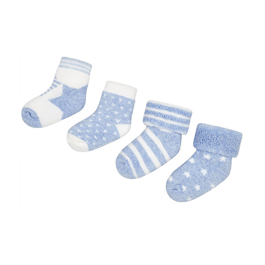 4 пары бело-голубых носков от бренда Mayoral