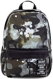 Рюкзак цвета хаки с принтом от бренда DKNY