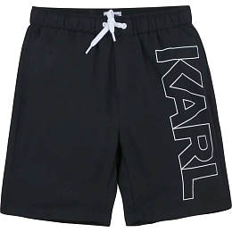 Плавательные шорты черного цвета с логотипом от бренда Karl Lagerfeld Kids