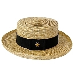 Соломенная шляпа-канотье АКАПУЛЬКО с черной лентой от бренда Skazkalovers