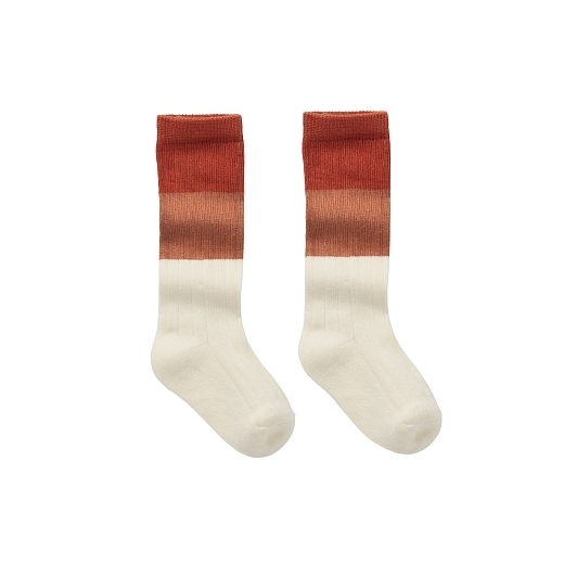 Носки в белую, коричневую и красную полоску от бренда Sproet & Sprout