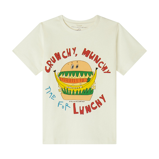 Футболка Crunchy Lunchy от бренда Stella McCartney kids Молочный