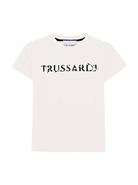 Футболка с контрастной надписью от бренда Trussardi Белый