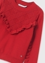 Джемпер красного цвета с рюшей от бренда Abel and Lula