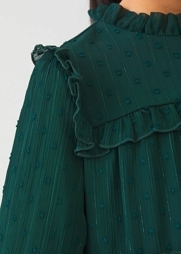 Платье изумрудного цвета в однотонный горох от бренда Abel and Lula