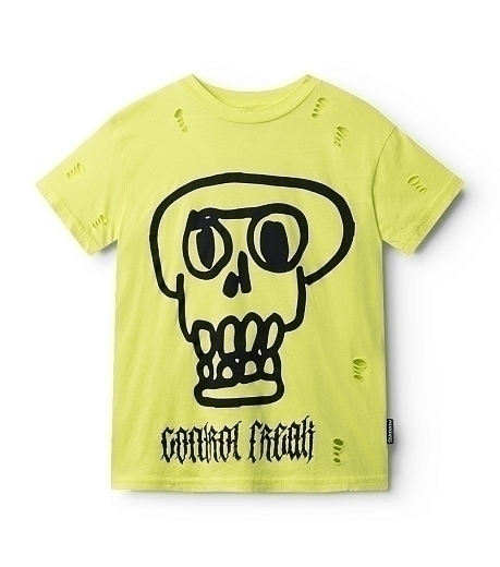 Футболка KOOKY SKULL HOT LIME от бренда NuNuNu Желтый