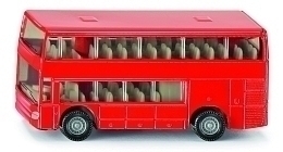 Двухэтажный автобус, красный от бренда Siku