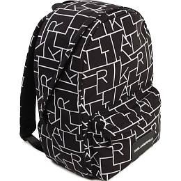 Рюкзак черный с геометрическим принтом от бренда Karl Lagerfeld Kids