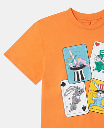 Футболка Magic Cards от бренда Stella McCartney kids Оранжевый