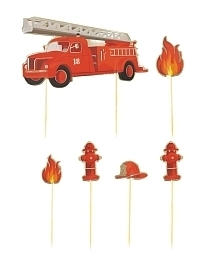 Декор для торта Пожарные 6 шт от бренда Tim & Puce Factory