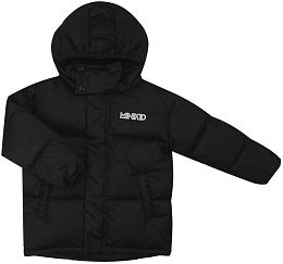 Куртка стеганая черного цвета с надписью от бренда MINIKID