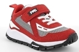 Кроссовки серые с красными вставками от бренда PRIMIGI