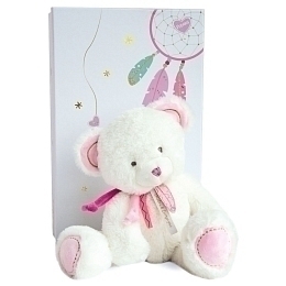 Игрушка Мишка Ловец снов с розовым бантом в подарочной коробке  от бренда Doudou et Compagnie
