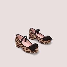 Туфли леопардового цвета с бантом от бренда PRETTY BALLERINAS