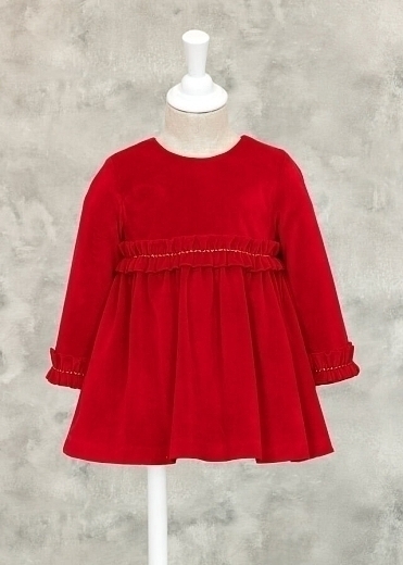 Платье бархатное красного цвета от бренда Abel and Lula