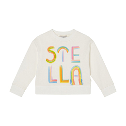 Свитшот с радужной надписью от бренда Stella McCartney kids