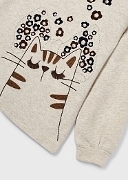 Свитшот с принтом кошки и легинсы песочного цвета от бренда Mayoral