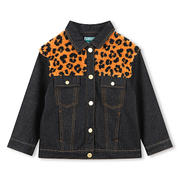 Куртка джинсовая с вставкой Teddy leopard от бренда Kenzo