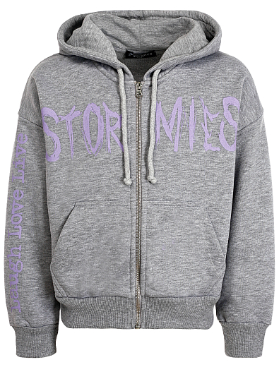 Толстовка LLL Grey Violet с молнией от бренда Stormies