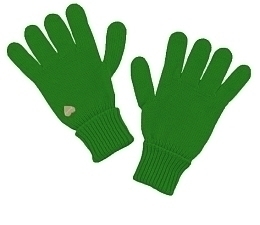 Перчатки зеленого цвета с сердцем от бренда IL Trenino