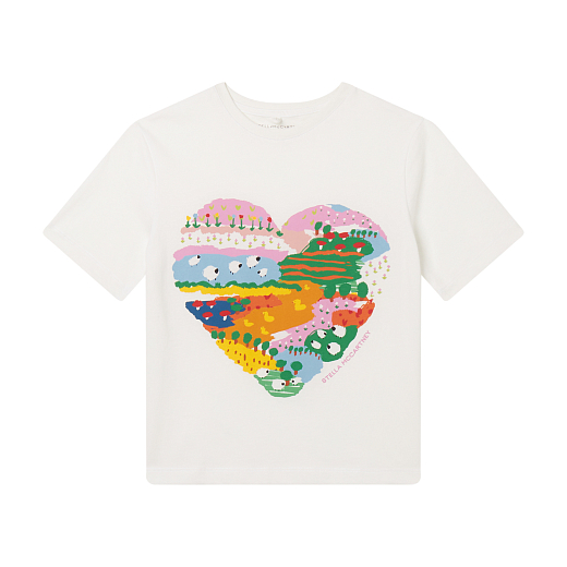 Футболка Heart Print от бренда Stella McCartney kids Молочный