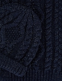 Шапка, шарф перчатки синего цвета с серебрянной нитью от бренда Abel and Lula