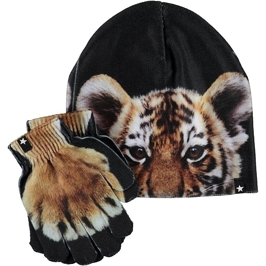 Шапка и перчатки с тигренком от бренда MOLO
