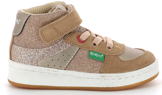 Кеды HIGH SNEAKERS BEIGE GLITTER от бренда KicKers