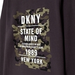 Лонгслив с вставкой камуфляжной расцветки от бренда DKNY