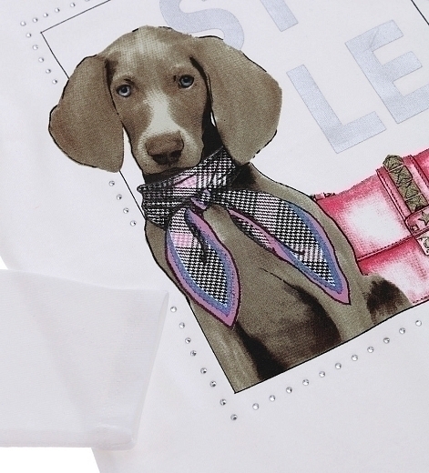 Лонгслив белый с изображением щенка от бренда Original Marines
