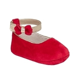 Туфли - пинетки красного цвета с бантом от бренда Mayoral