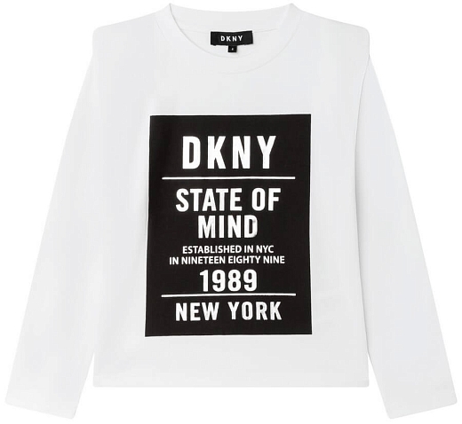 Лонгслив белого цвета с принтом DKNY от бренда DKNY