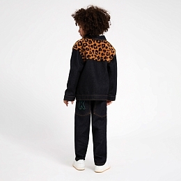 Куртка джинсовая с вставкой Teddy leopard от бренда Kenzo