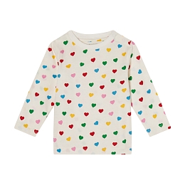 Лонгслив с принтом цветных сердец от бренда Stella McCartney kids