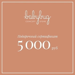 Подарочный сертификат 5 000 рублей от бренда Babybug