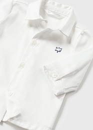 Рубашка белая с галстуком-бабочкой на резинке от бренда Mayoral
