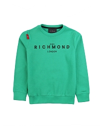 Свитшот зеленого цвета с надписью на груди от бренда JOHN RICHMOND