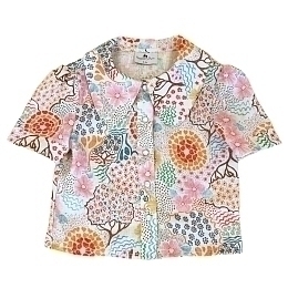 Рубашка льняная на пуговицах с принтом цветов от бренда Raspberry Plum