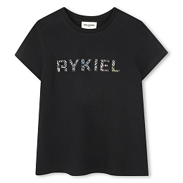 Футболка Black с надписью от бренда SONIA RYKIEL Черный