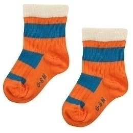 Носки с оранжево-синими полосками  малышковые от бренда Tinycottons