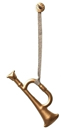Металлическая елочная игрушка "Труба" золотая от бренда Maileg