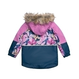 Куртка с цветами, манишка и полукомбинезон розово-синий от бренда Deux par deux