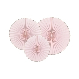 Три декоративных вентилятора Пастельный розовый и золото от бренда Tim & Puce Factory