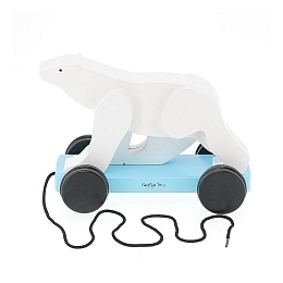 Белый мишка каталка от бренда Vilac