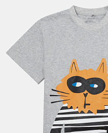 Футболка Grey Cat от бренда Stella McCartney kids Серый