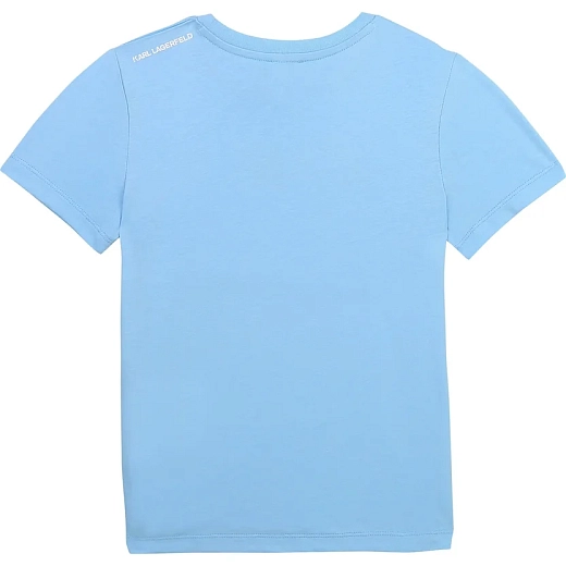 Футболка голубого цвета с логотипом от бренда Karl Lagerfeld Kids Голубой Разноцветный