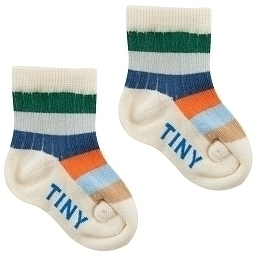 Носки кремовые с цветными полосками малышковые от бренда Tinycottons