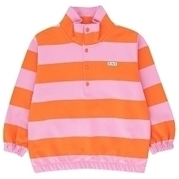 Свитшот в полоску розово-оранжевый от бренда Tinycottons