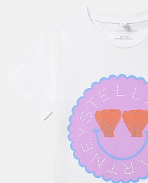 Футболка Seashell Logo Disc от бренда Stella McCartney kids Молочный